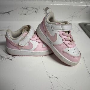 Nike Kids Pink and White Sneakers